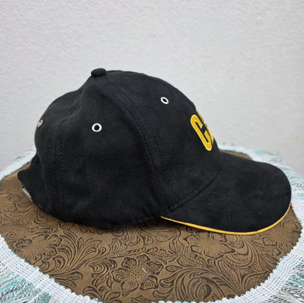 NWT Tucker Cat Hat Black Suede and Yellow Embroidered Logo Cap - Cat